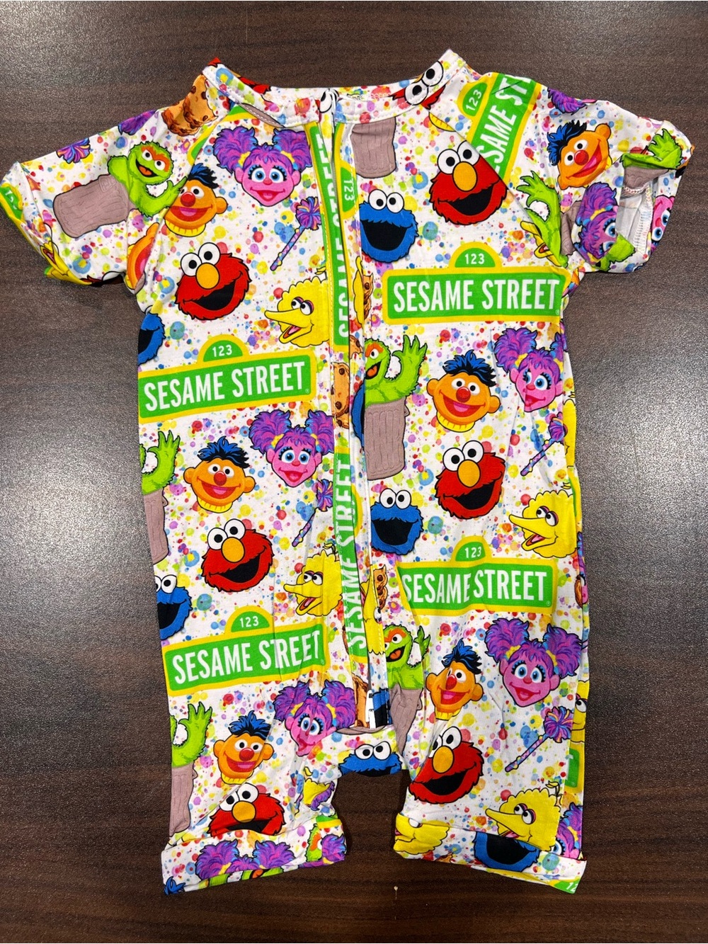 BAMBOO Sesame Street Multicolor Character Zip One-Piece